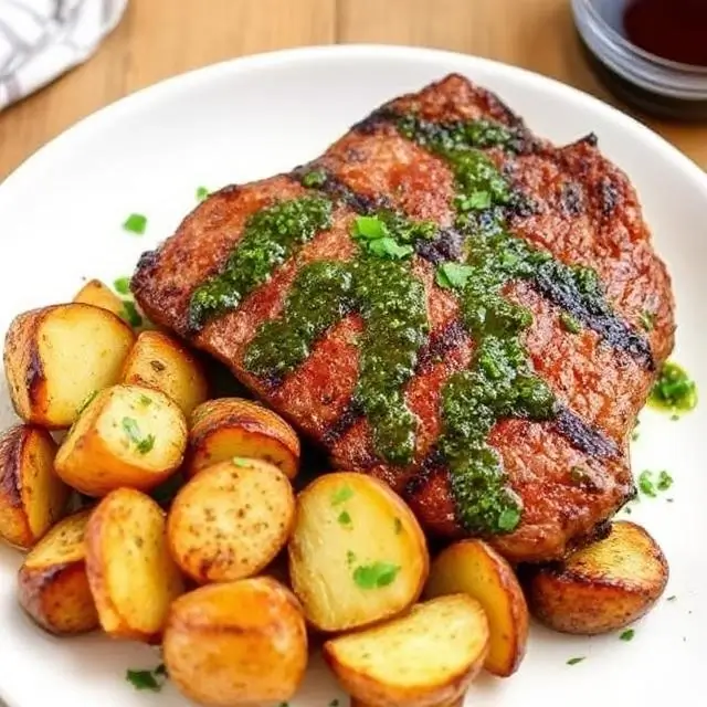 Chimichurri Steak with Roasted Potatoes